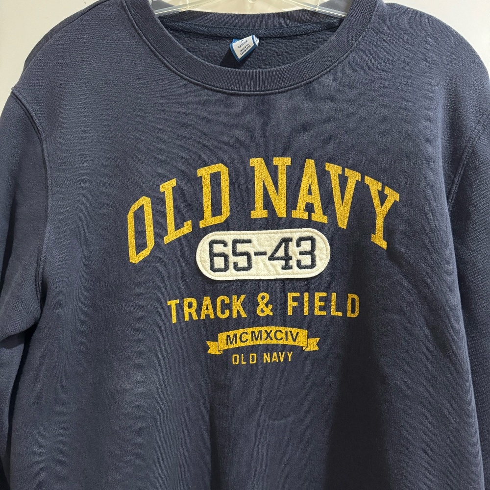 Old Navy Track and Field Navy Crewneck Sweatshirt